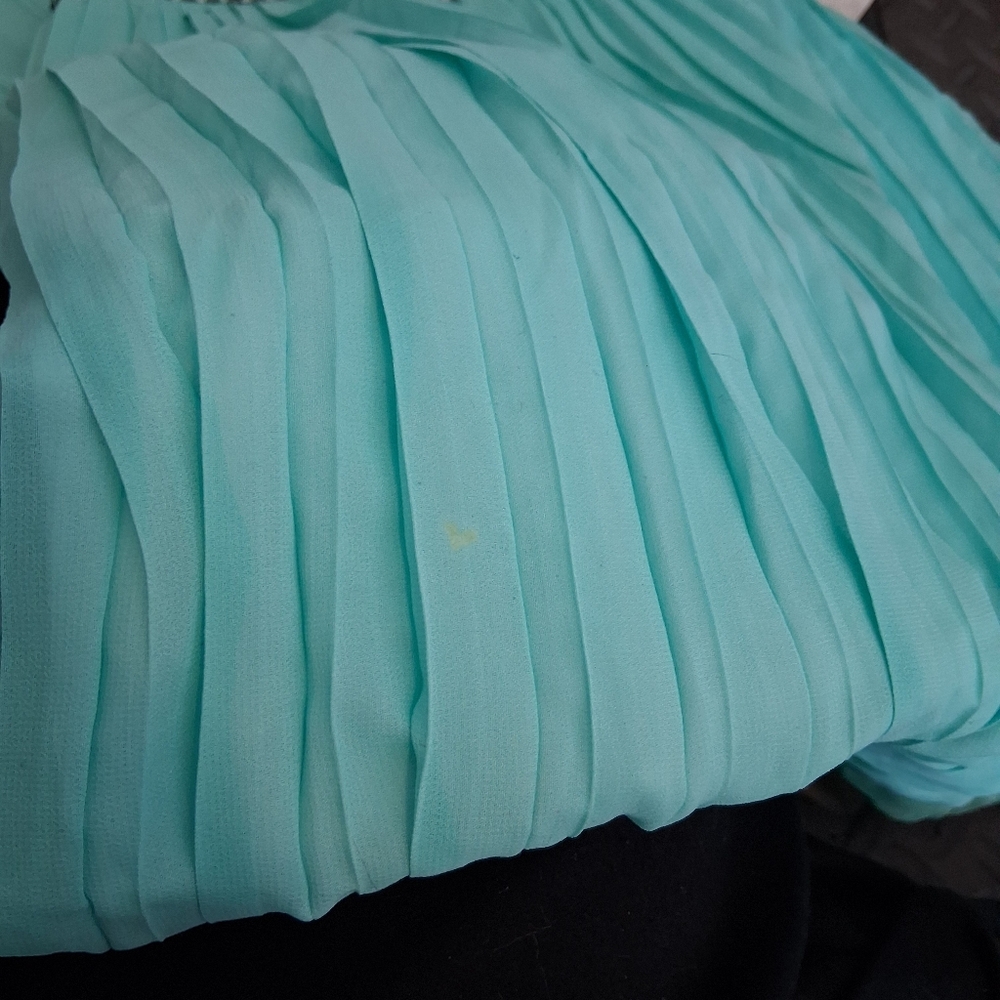 Elegant Aqua Halter Backless Prom Formal Bridal Summer Maxi Pastel Dress Small - Picture 12 of 13
